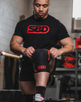 SBD Knee Sleeves being put on