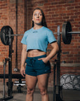 SBD Reflect Crop Top Blue (Ladies) wide shot