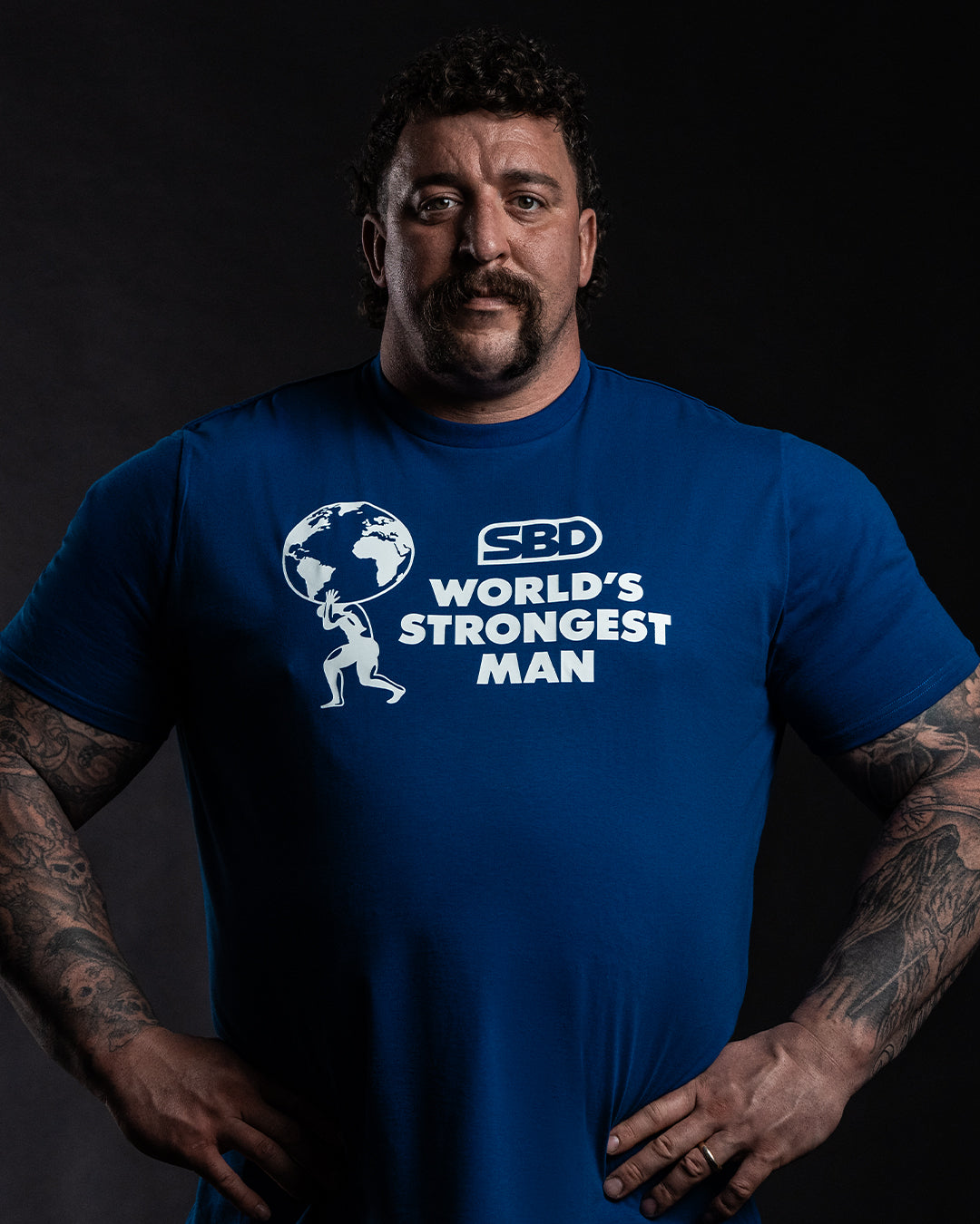 SBD 2024 World&#39;s Strongest Man T-Shirt in Blue