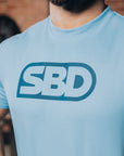 SBD Reflect Brand T-Shirt Blue (Ladies) close up